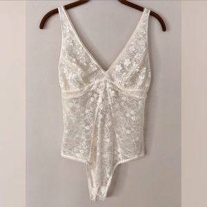 Soma Lace Ivory Wedding Lingerie Bodysuit / Teddy